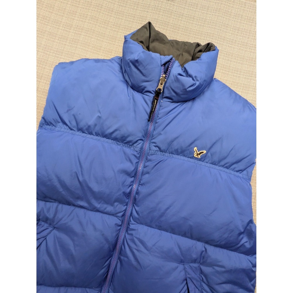 American Eagle Outfitters Vest Mens XL Blue Down Puffer Full Zip Winter Hiking